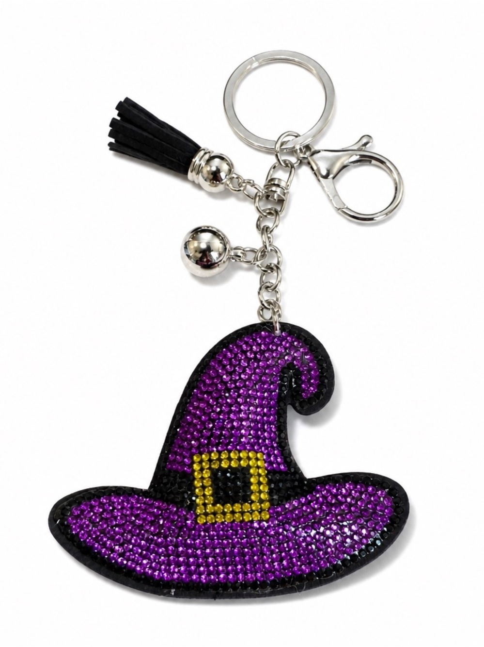 Rhinestone Witch Hat Keyring bag backpack charm crystal Halloween